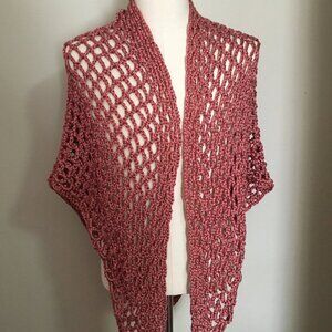 Pink Crochet Shawl | Handmade Fishnet Shawl